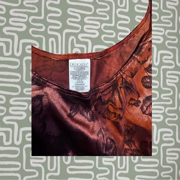 Delicates Floral Copper Tank Top Sz Medium - Picture 5 of 5